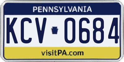 PA license plate KCV0684