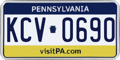 PA license plate KCV0690