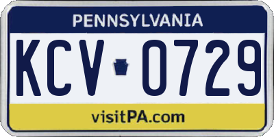 PA license plate KCV0729