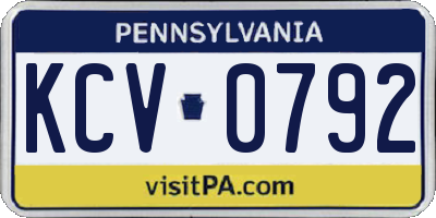 PA license plate KCV0792