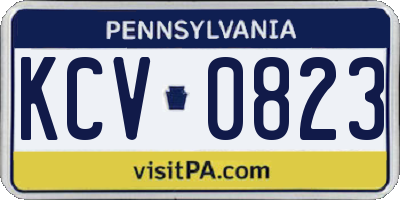 PA license plate KCV0823
