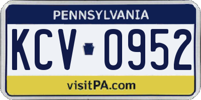PA license plate KCV0952