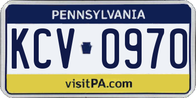 PA license plate KCV0970