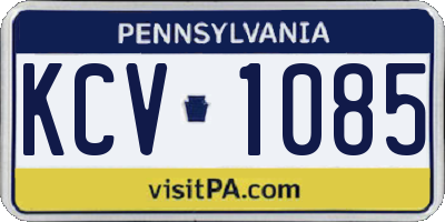 PA license plate KCV1085