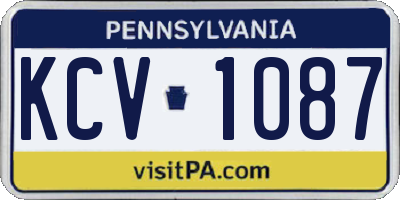 PA license plate KCV1087