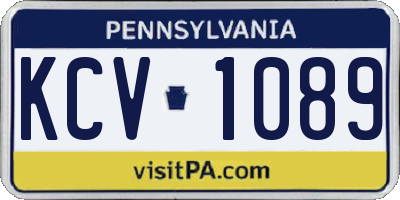 PA license plate KCV1089