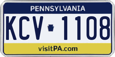 PA license plate KCV1108