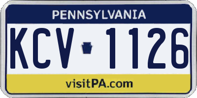 PA license plate KCV1126