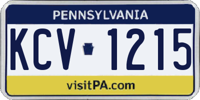 PA license plate KCV1215