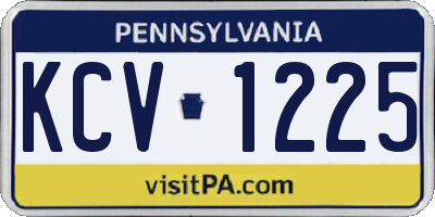 PA license plate KCV1225