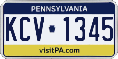 PA license plate KCV1345