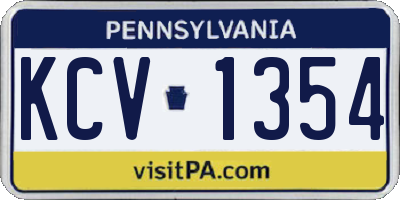 PA license plate KCV1354