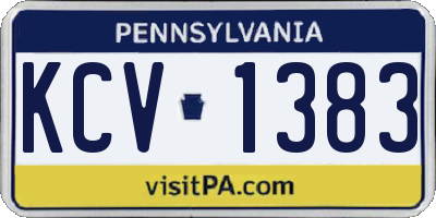 PA license plate KCV1383