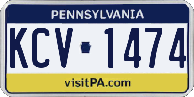 PA license plate KCV1474