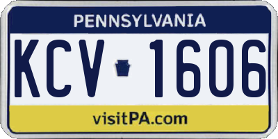 PA license plate KCV1606