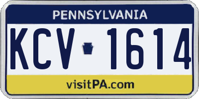 PA license plate KCV1614