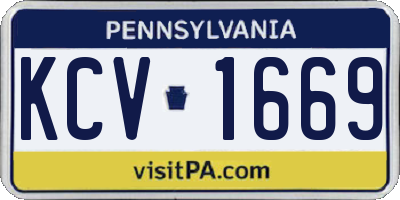 PA license plate KCV1669
