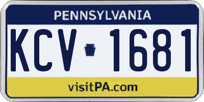 PA license plate KCV1681