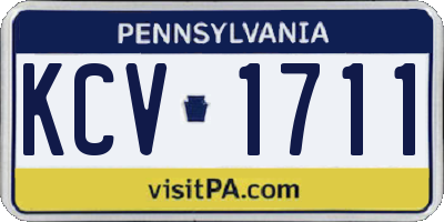 PA license plate KCV1711