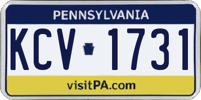 PA license plate KCV1731