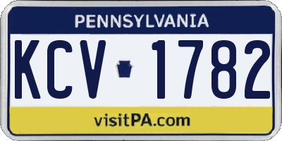 PA license plate KCV1782
