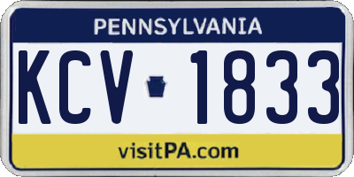 PA license plate KCV1833