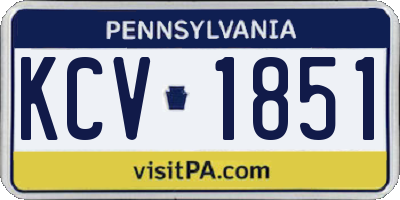 PA license plate KCV1851