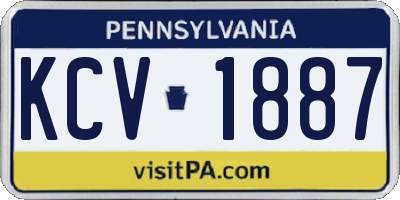 PA license plate KCV1887