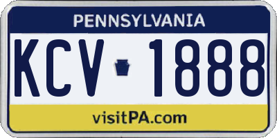 PA license plate KCV1888