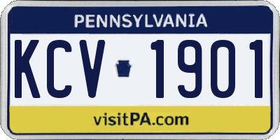 PA license plate KCV1901
