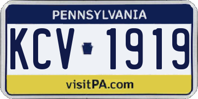 PA license plate KCV1919