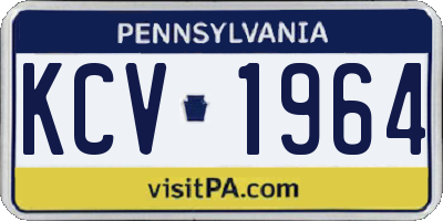 PA license plate KCV1964