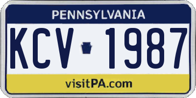 PA license plate KCV1987