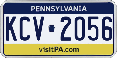 PA license plate KCV2056