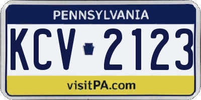 PA license plate KCV2123