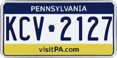 PA license plate KCV2127