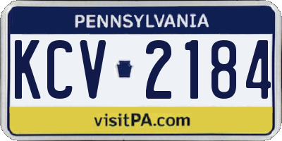 PA license plate KCV2184
