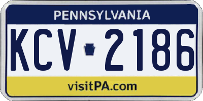PA license plate KCV2186