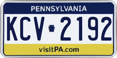 PA license plate KCV2192