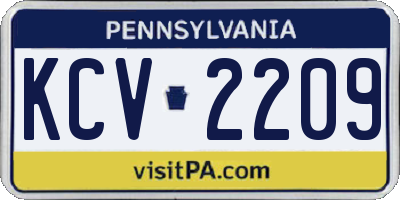 PA license plate KCV2209