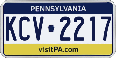 PA license plate KCV2217