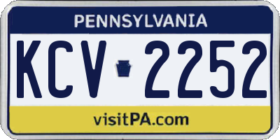 PA license plate KCV2252