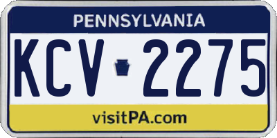 PA license plate KCV2275