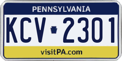 PA license plate KCV2301