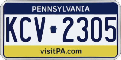 PA license plate KCV2305
