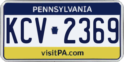 PA license plate KCV2369