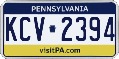 PA license plate KCV2394