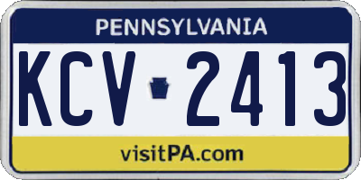 PA license plate KCV2413