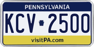 PA license plate KCV2500