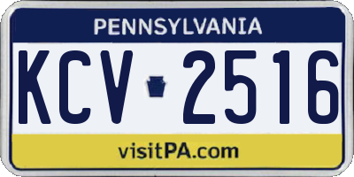 PA license plate KCV2516